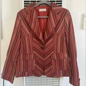 Beautiful Kim Hee Sun Neominimalism striped, textured blazer, Size Medium